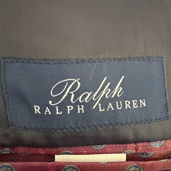 Ralph Lauren Men's Wool Navy Check Blazer Size 48 Classic Fit Business - Picture 5 of 8